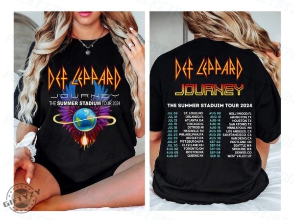 Journey Summer Stadium Tour 2024 Shirt Journey Tour Tshirt Defleppard Hoodie Rock Music Fan Sweatshirt Concert 2024 Gift giftyzy 1