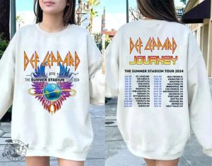 Journey Summer Stadium Tour 2024 Shirt Journey Tour Tshirt Defleppard Hoodie Rock Music Fan Sweatshirt Concert 2024 Gift giftyzy 3