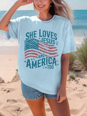 She Loves Jesus And America Too Shirt July 4Th Shirt Loves Jesus And America Too Shirt revetee 2