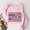 Retro Usa Sweatshirt She Loves Jesus And America Too Loves Jesus And America Too Shirt revetee 1