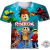 Roblox Inspired Print Kids T Shirt Birthday Shirt Kids Birthday Video Game Roblox Shirt Template revetee 1