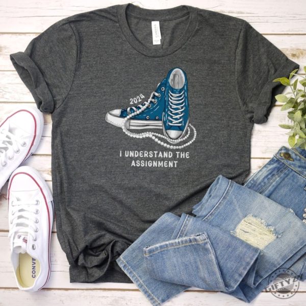 I Understand The Assignment Vote Blue Rally Sweatshirt Kamala Harris Sneakers And Pearls Hoodie Save Democracy Tshirt Plus Sizes 2024 Activist Shirt giftyzy 1