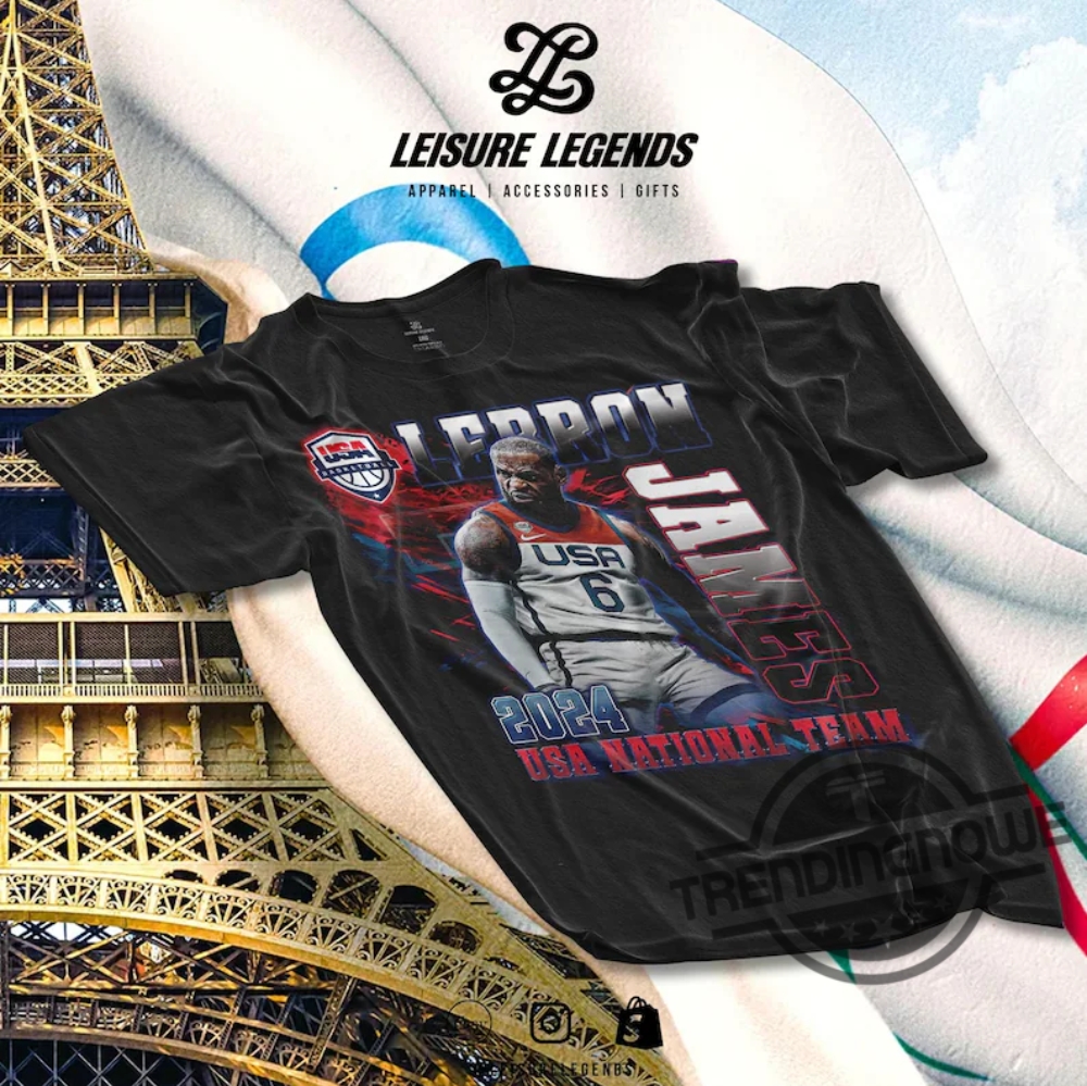 Usa Basketball Shirt 2024 Paris Olympics Usa National Team T Shirt Lebron James Shirt Sweatshirt Hoodie