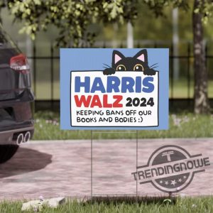 Harris Walz Cat Yard Sign Kamala 2024 Campaign Sign Progressive Political Accessories Childless Cat Lady Sign trendingnowe 2