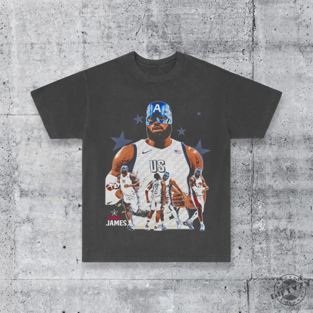 Usa Basketball Team Paris Lebron James Lecaptain America Shirt