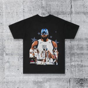 Usa Basketball Team Paris Lebron James Lecaptain America Shirt giftyzy 2