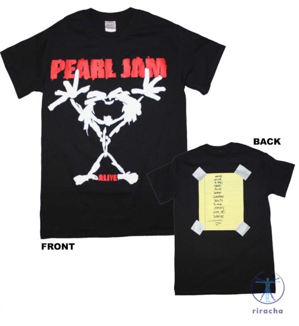 Pearl Jam Stickman Stick Man Alive Shirt Pearl Jam Setlists Shirt Pearl Jam Album Covers Pearl Jam T Shirt revetee 1