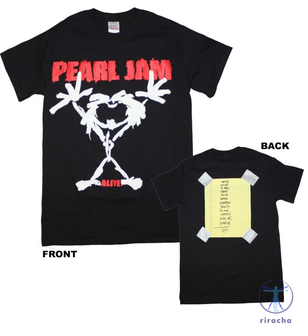 Pearl Jam Stickman Stick Man Alive Shirt Pearl Jam Setlists Shirt Pearl Jam Album Covers Pearl Jam T Shirt