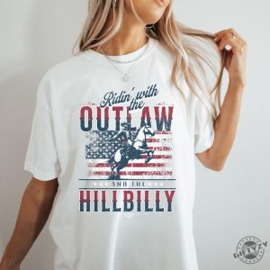 Ridin With The Outlaw And The Hillbilly Trump Shirt 2024 Election Conservative Political Republican Trump Supporter Presidential Voting Maga Shirt giftyzy 6