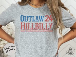 Outlaw 24 Hillbilly Shirt Vintage Graphic Tshirt Southern Style Sweatshirt Red White Blue Design Unisex Casual Wear Hoodie Retro Look Gift Idea giftyzy 2