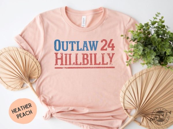 Outlaw 24 Hillbilly Shirt Vintage Graphic Tshirt Southern Style Sweatshirt Red White Blue Design Unisex Casual Wear Hoodie Retro Look Gift Idea giftyzy 4