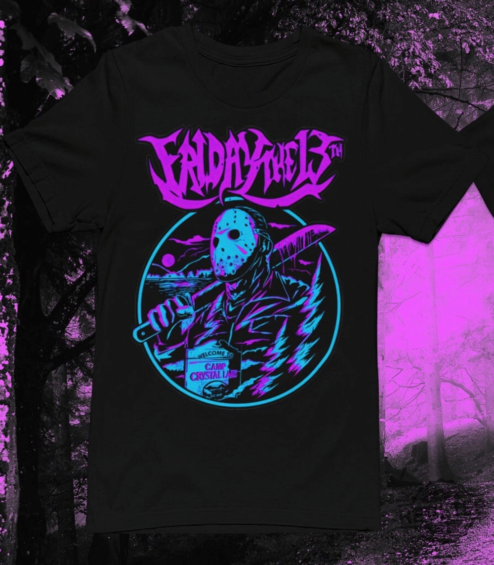 Friday The 13Th Neon Movie Tee Jason Vorhees T Shirt Scary Movie Merch Friday The 13Th Shirt