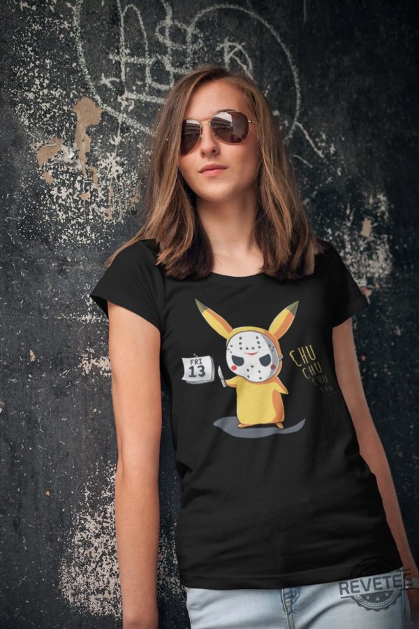 Pikachu Chu Chu Jason Voorhees Friday The 13Th Parody T Shirt Friday The 13Th Shirt revetee 3