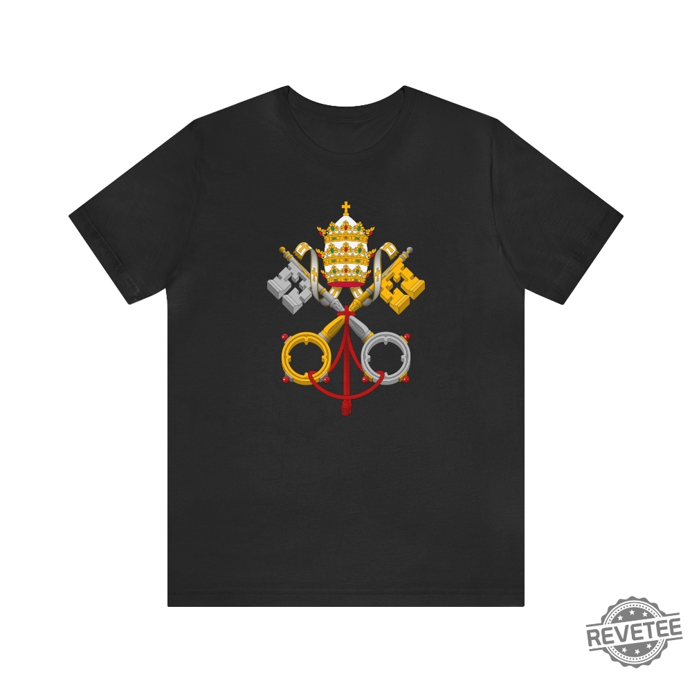 Vatican City Holy See Coat Of Arms Short Sleeve Tee Catholic Shirt Vatican City Shirt