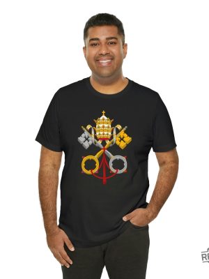 Vatican City Holy See Coat Of Arms Short Sleeve Tee Catholic Shirt Vatican City Shirt revetee 5