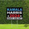 Kamala Harris 2024 Country Over Party Yard Sign With Metal H Stake Kamala Harris Yard Sign Harris Walz 2024 Yard Sign trendingnowe 1