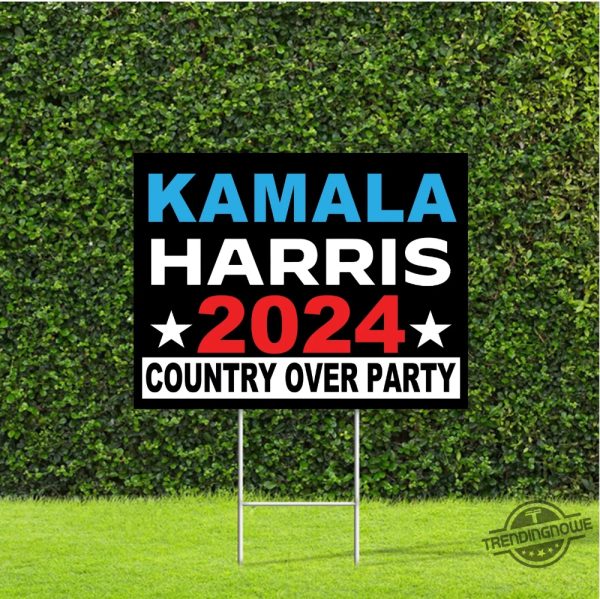 Kamala Harris 2024 Country Over Party Yard Sign With Metal H Stake Kamala Harris Yard Sign Harris Walz 2024 Yard Sign trendingnowe 1