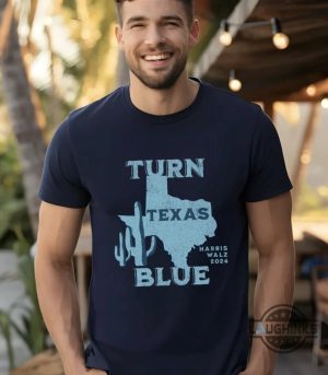 turn texas blue shirt vote harris walz 2024 shirts