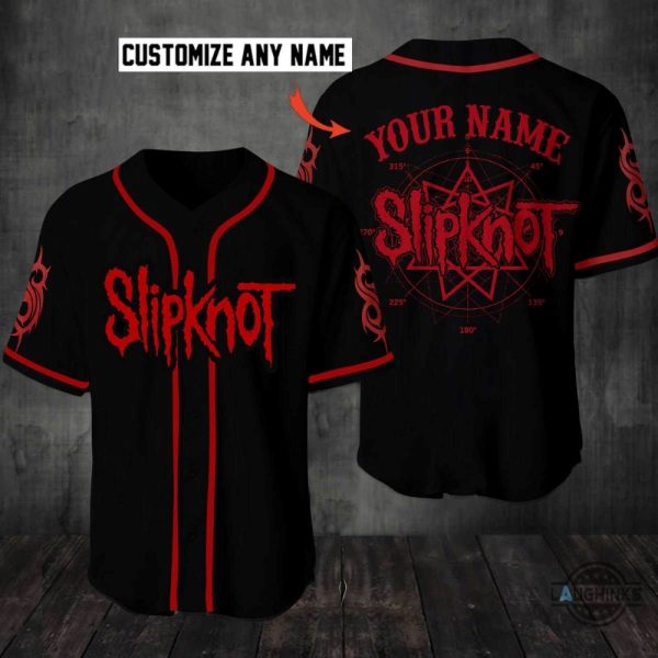 custom slipknot baseball jersey shirt red and black