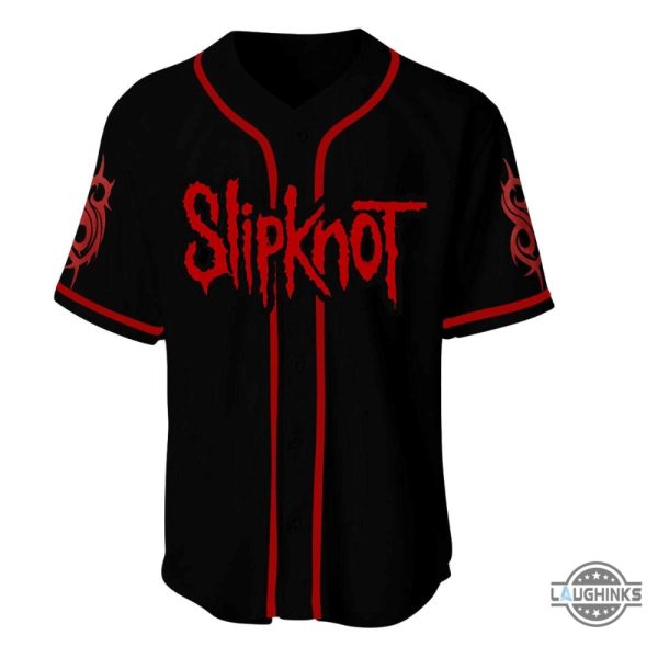 custom slipknot baseball jersey shirt red and black