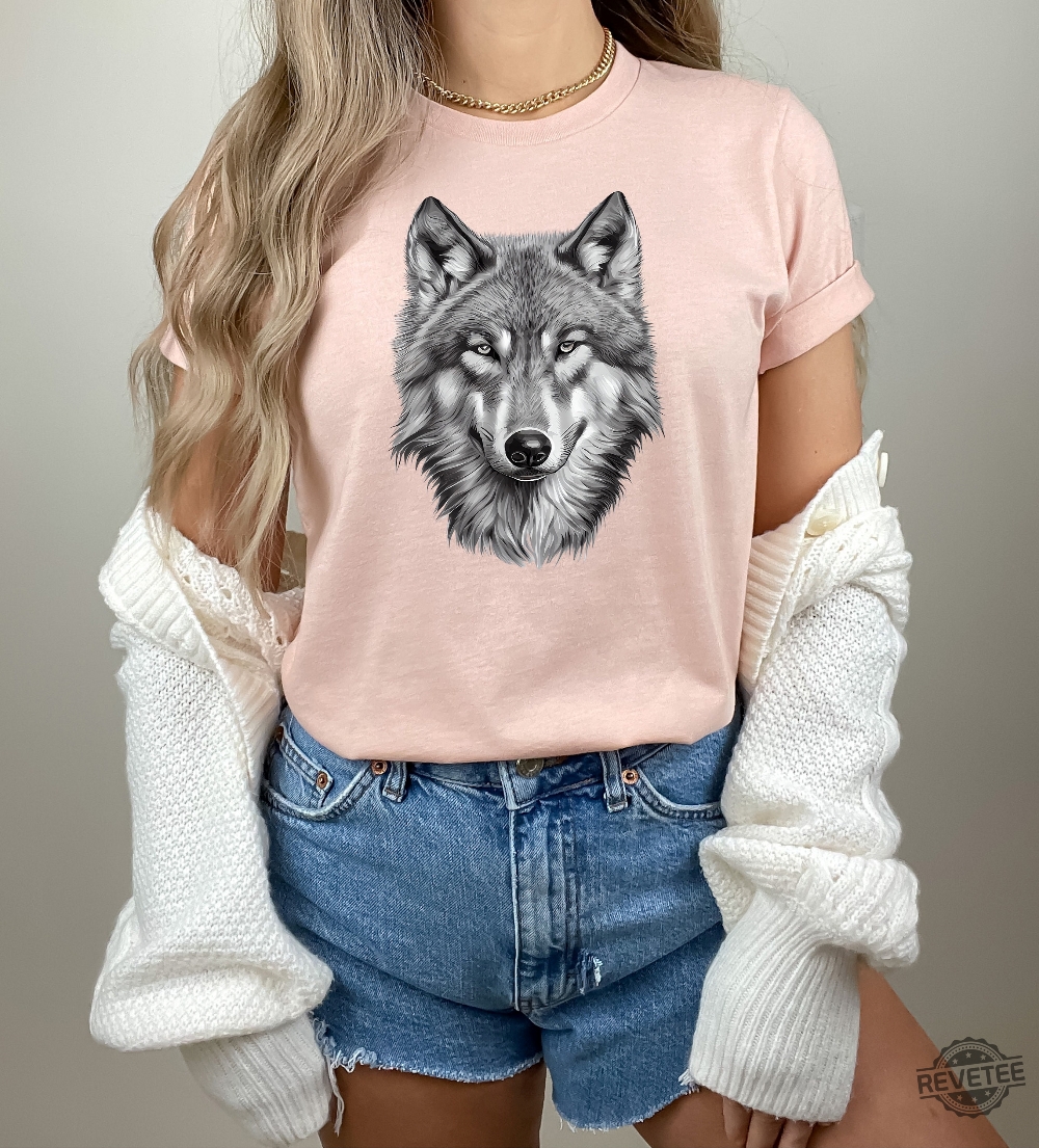 Wolf Shirt Wolf Lover Shirt Wolf Moon Shirt Wolf Mountains Shirt Camper Shirt Wolf Camping Shirt