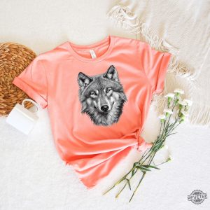 Wolf Shirt Wolf Lover Shirt Wolf Moon Shirt Wolf Mountains Shirt Camper Shirt Wolf Camping Shirt revetee 2