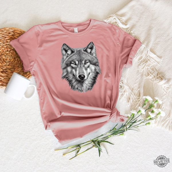 Wolf Shirt Wolf Lover Shirt Wolf Moon Shirt Wolf Mountains Shirt Camper Shirt Wolf Camping Shirt revetee 3