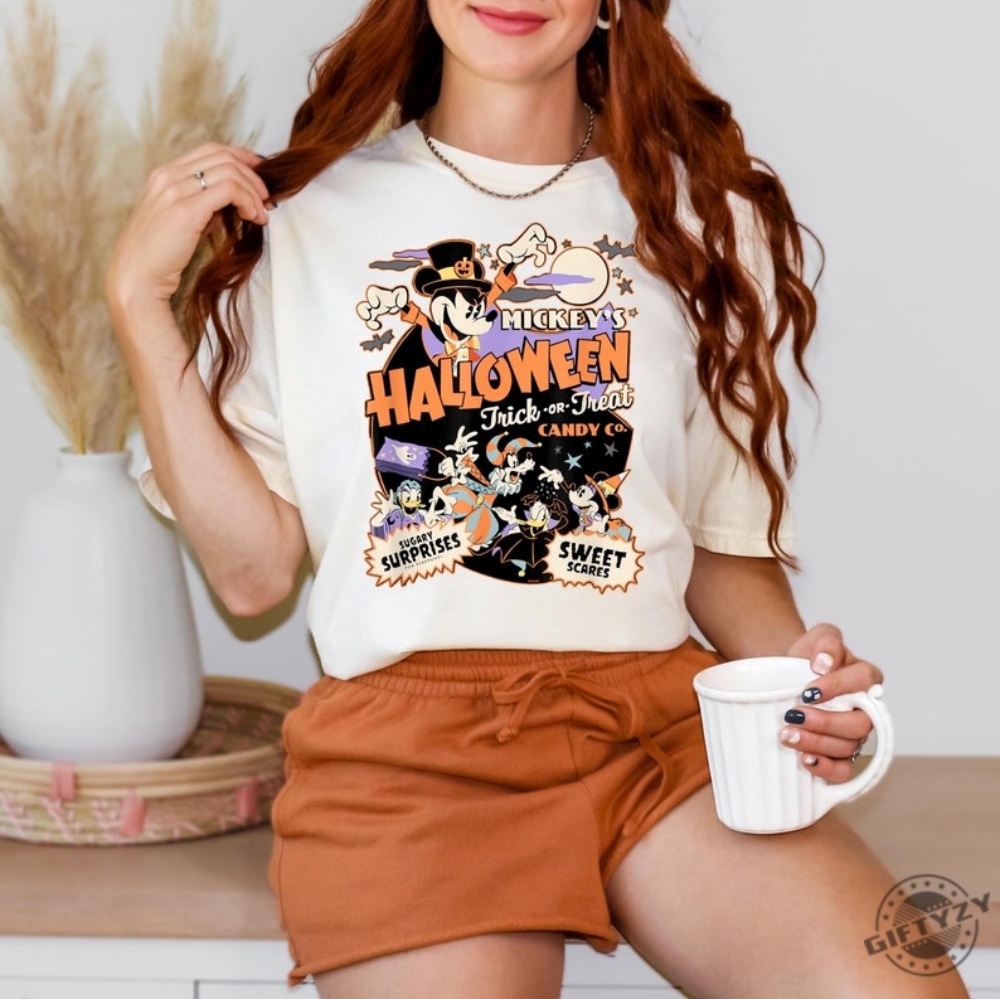 Retro Disney Mickey Halloween Trick Or Treat Shirt Vintage Disney Mickey Halloween Shirt Mickey Not So Scary Shirt