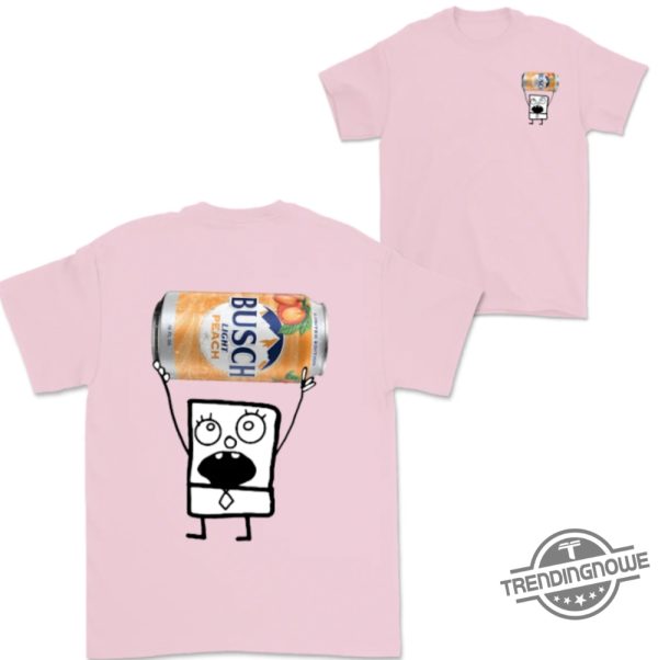 Doodlebob Busch Light Peach Shirt 2 Sided Funny Drinking Tshirt Summer Tshirt Doodlebob Shirt Unisex Tshirt For Men For Women trendingnowe 1