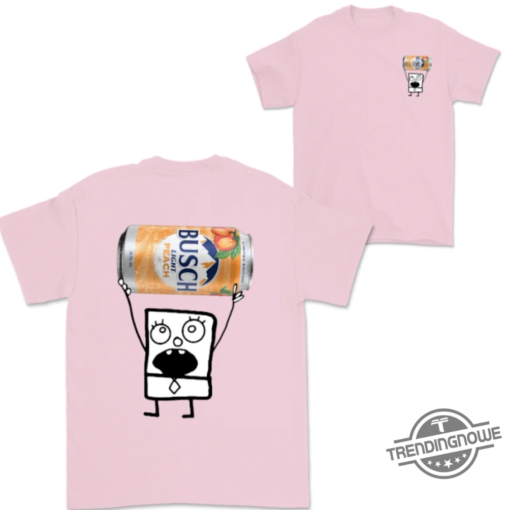 Doodlebob Busch Light Peach Shirt 2 Sided Funny Drinking Tshirt Summer Tshirt Doodlebob Shirt Unisex Tshirt For Men For Women trendingnowe 1