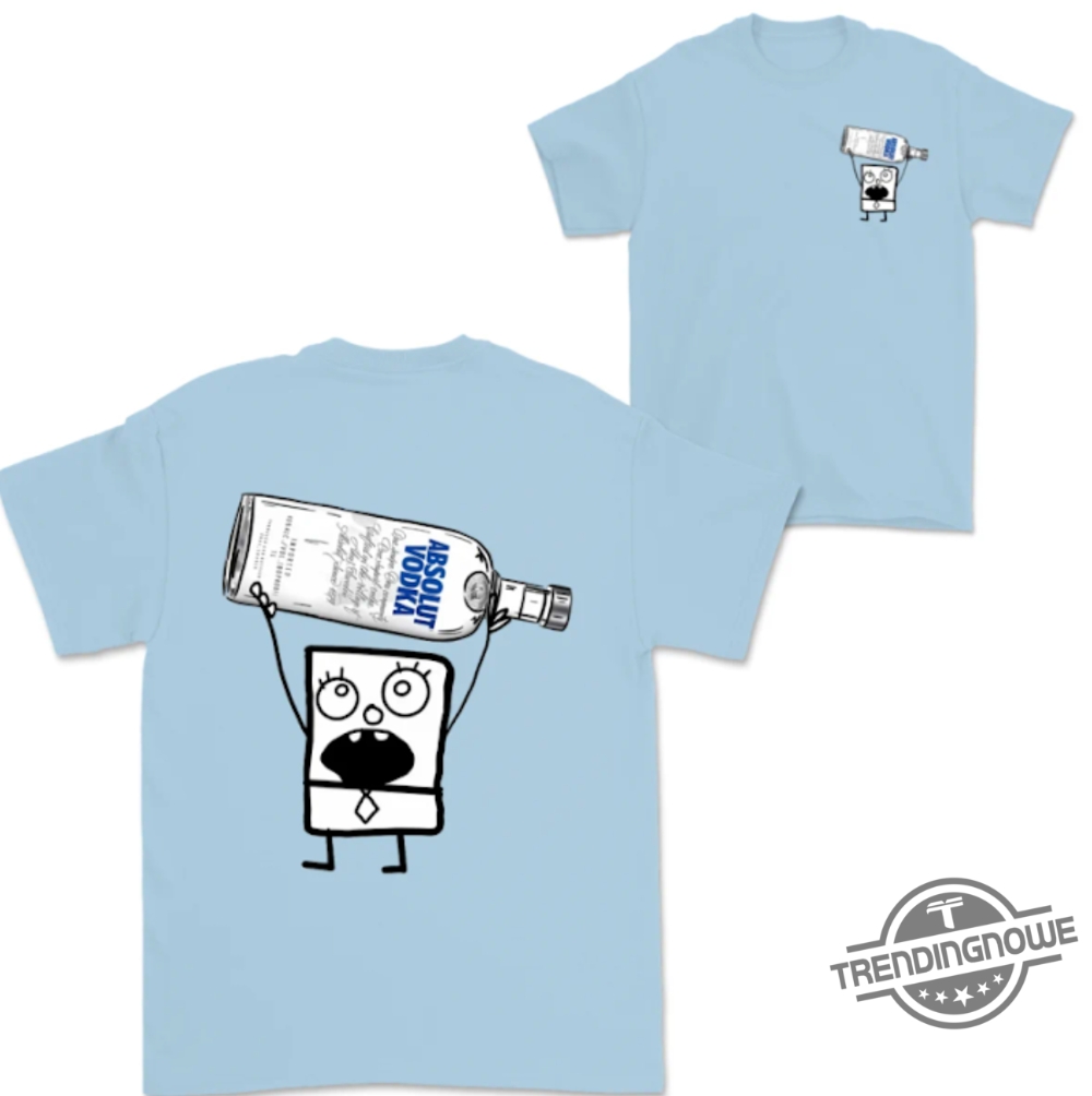 Doodlebob Absolut Vodka Shirt 2 Sided Funny Drinking Tshirt Summer Tshirt Doodlebob Shirt Unisex Tshirt For Men For Women