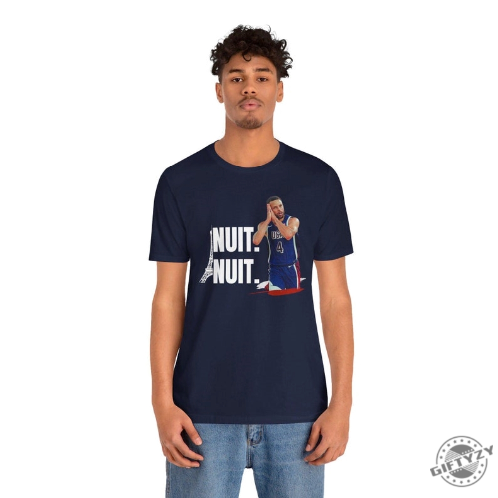 Steph Curry Nuit Nuit Paris Shirt Nuit Nuit Shirt Usa Mens Basketball Gold Medal Tshirt Paris Victory Hoodie Night Night Sweatshirt Basketball Fan Shirt