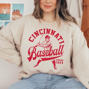 Vintage Cincinnati Red Crewneck Sweatshirt Red Est 1869 Shirt Cincinnati Reds Shirt revetee 2