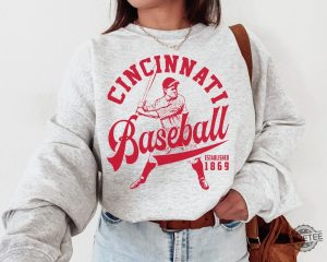 Vintage Cincinnati Red Crewneck Sweatshirt Red Est 1869 Shirt Cincinnati Reds Shirt revetee 3