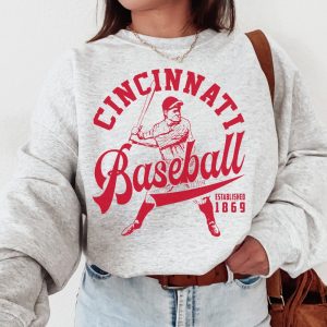 Vintage Cincinnati Red Crewneck Sweatshirt Red Est 1869 Shirt Cincinnati Reds Shirt revetee 3