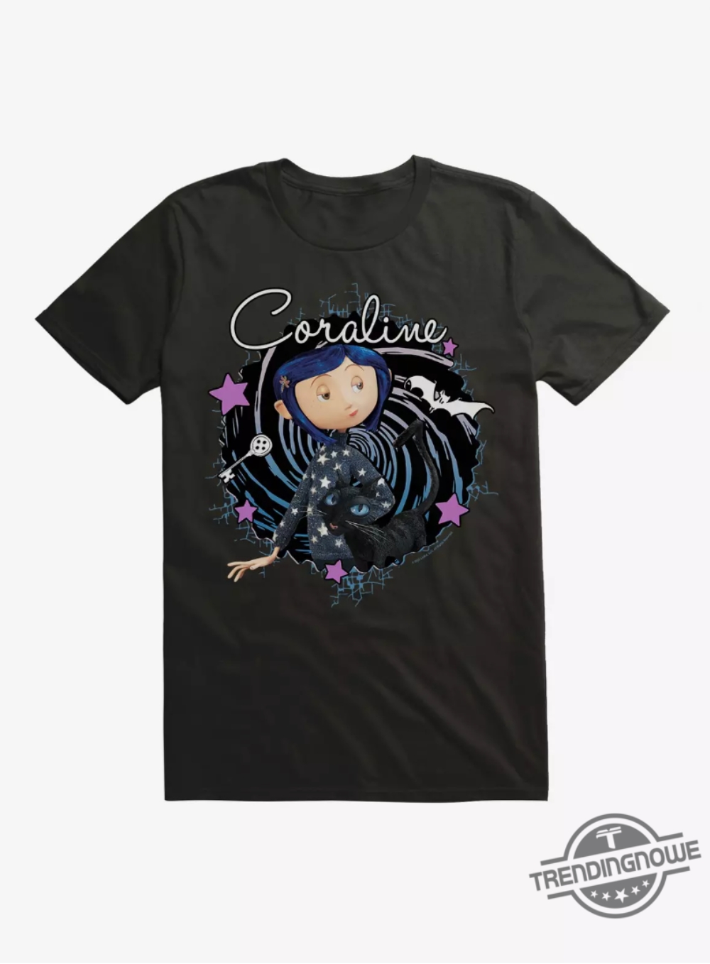 Coraline The Cat Swirl And Stars Shirt Coraline Shirt Halloween Coraline T Shirt Horror Coraline Movie T Shirt Halloween Shirt