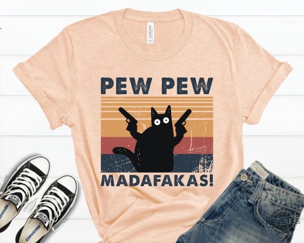 Pew Pew Madafakas Shirt Cat Lover T Shirt Funny Cat Shirt Pew Pew Madafakas Shirt revetee 2