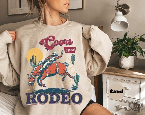 Coors Rodeo Sweatshirt Western 90S Cowboy Hoodie Retro Rodeo Outfit Coors Banquet Rodeo Shirt revetee 1