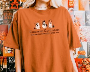 Halloween Childless Cat Lady Tshirt Cute Ghosts For Kamala Harris Hoodie The Patriarchy Feminism Sweatshirt Spooky Election Shirt 2024 giftyzy 4