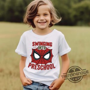 Swinging Into Preschool Shirt Pre K School Spiderman Shirt Back To School Sweatshirt School Marvel Shirt First Day Of School Tee trendingnowe 2