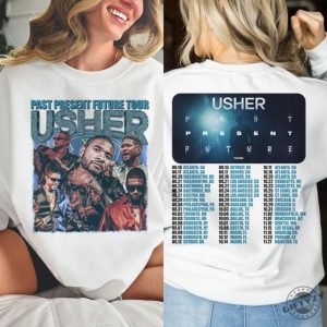 Blvckstyle 2Side Usher Past Present Future Tour 2024 Shirt Usher 2024 Concert Gift For Fan 2 Side Unisex Shirt giftyzy 3