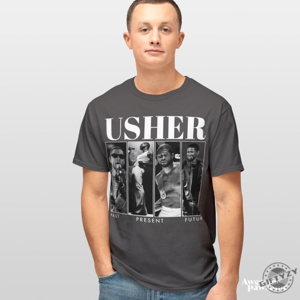 Usher World Tour Shirt Usher Past Present Future World Tour Tshirt Usher Sweatshirt Usher Fan Gift Tour Concert Hoodie Usher Tour 2024 Shirt