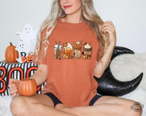 Fall Coffee Pumpkin Shirt Coffee Latte Shirt Halloween Shirt Retro Halloween Shirt Cute Halloween Shirts revetee 2