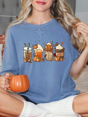 Fall Coffee Pumpkin Shirt Coffee Latte Shirt Halloween Shirt Retro Halloween Shirt Cute Halloween Shirts revetee 3