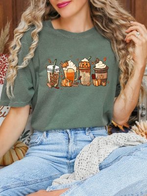 Fall Coffee Pumpkin Shirt Coffee Latte Shirt Halloween Shirt Retro Halloween Shirt Cute Halloween Shirts revetee 4