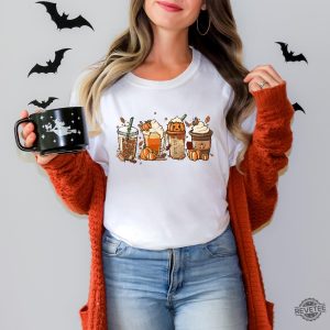 Fall Coffee Pumpkin Shirt Coffee Latte Shirt Halloween Shirt Retro Halloween Shirt Cute Halloween Shirts revetee 5