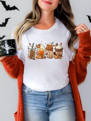 Fall Coffee Pumpkin Shirt Coffee Latte Shirt Halloween Shirt Retro Halloween Shirt Cute Halloween Shirts revetee 5