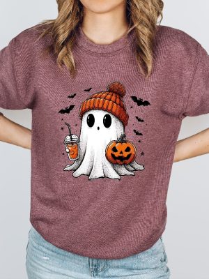 Halloween Cute Ghost Sweatshirt Halloween Pumpkin Spice Sweatshirt Halloween Costume revetee 2