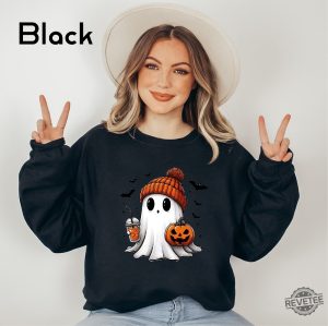 Halloween Cute Ghost Sweatshirt Halloween Pumpkin Spice Sweatshirt Halloween Costume revetee 3