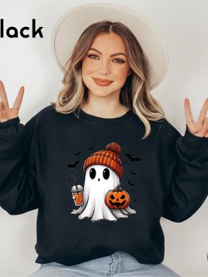 Halloween Cute Ghost Sweatshirt Halloween Pumpkin Spice Sweatshirt Halloween Costume revetee 3